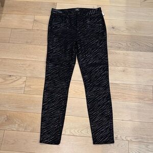 PAIGE Black and Gray Zebra Print Skinny Jeans
